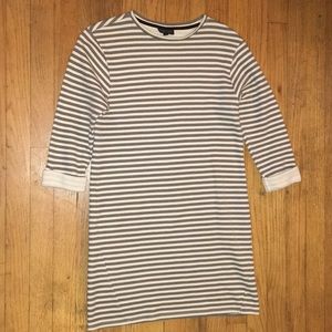 Top Shop gray and white striped dress